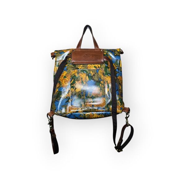 Patricia Nash Luzille Convertible Backpack Crossbody Tote Leather & Suede Floral - Picture 2 of 15